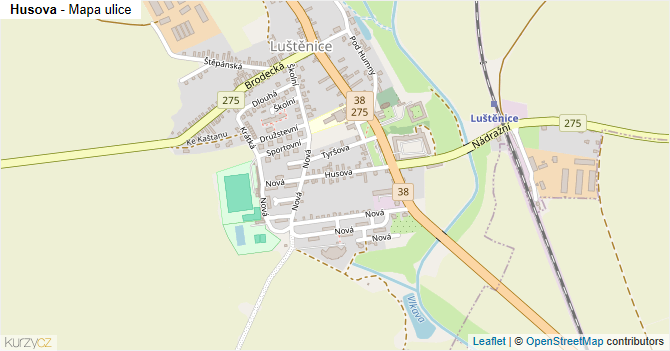 Husova - mapa ulice