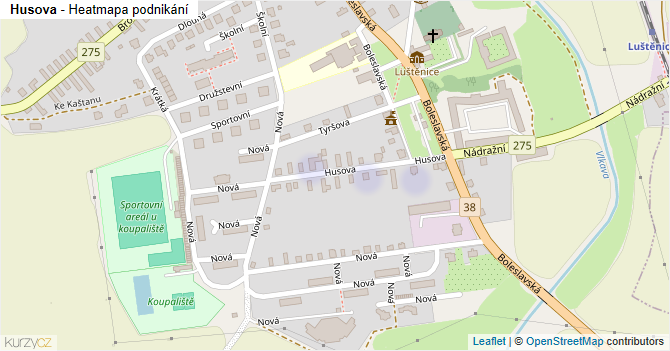 Husova - mapa podnikání