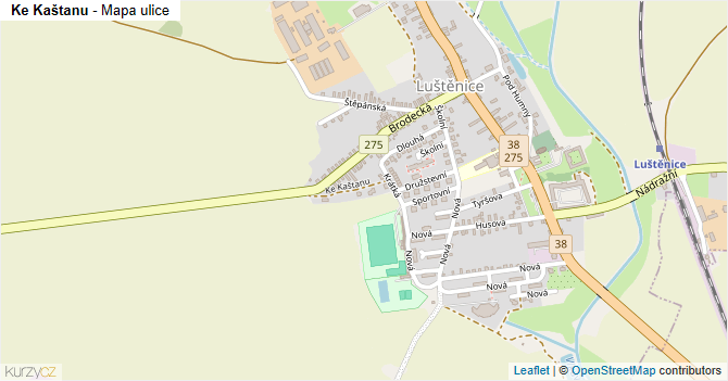 Ke Kaštanu - mapa ulice