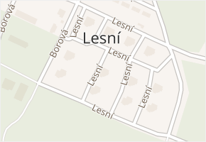 Lesní v obci Luštěnice - mapa ulice