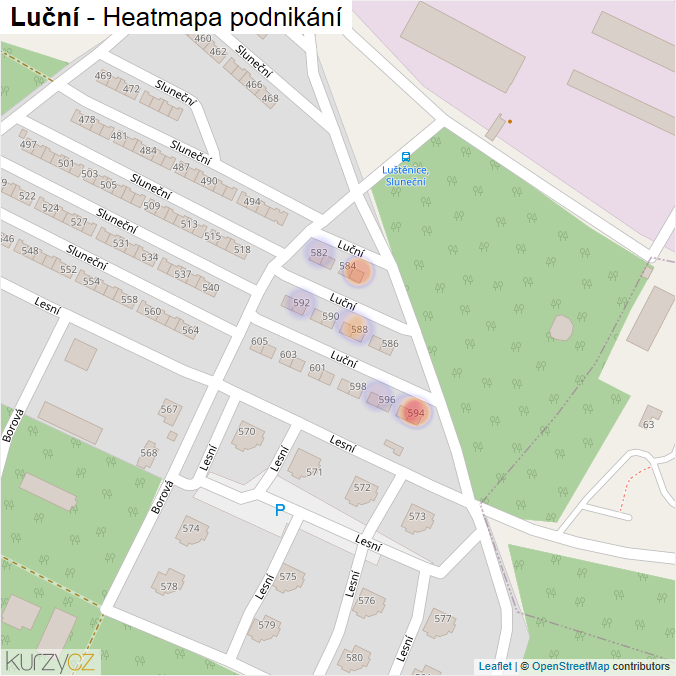 Mapa Luční - Firmy v ulici.