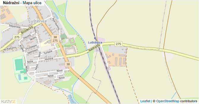 Nádražní - mapa ulice