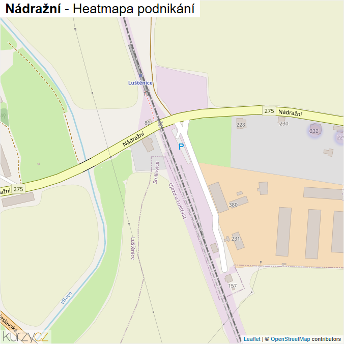 Mapa Nádražní - Firmy v ulici.