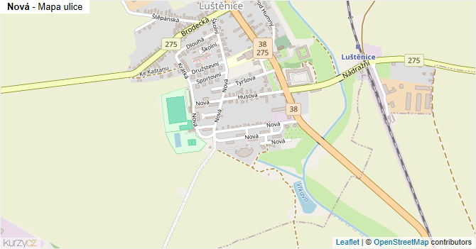 Nová - mapa ulice