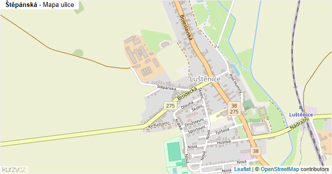 Štěpánská - mapa ulice