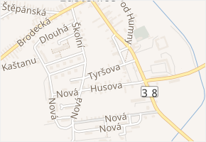 Tyršova v obci Luštěnice - mapa ulice