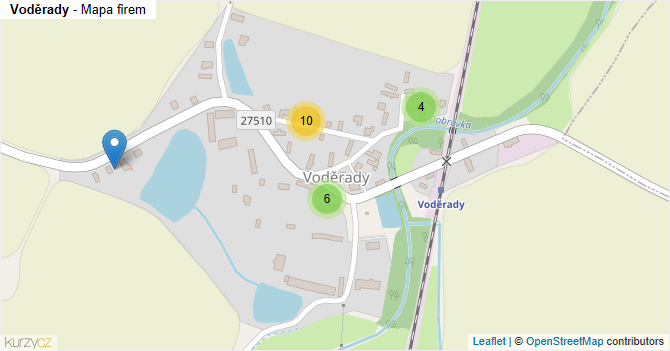 Voděrady - mapa firem