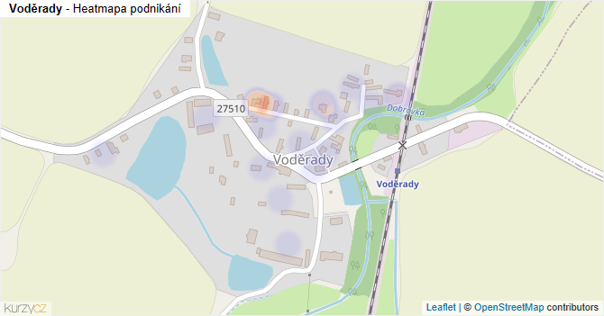 Voděrady - mapa podnikání