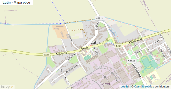 Lutín - mapa obce