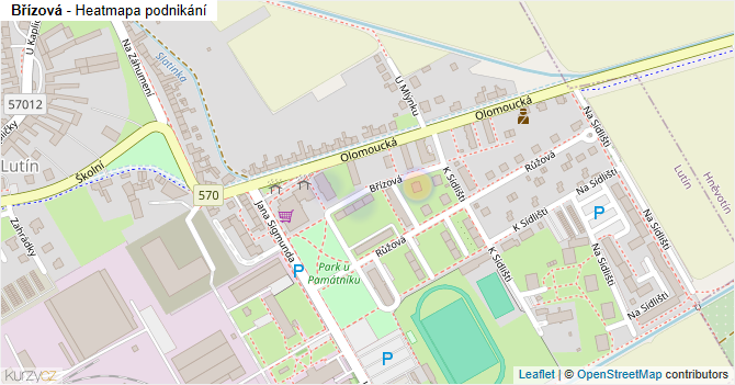 Břízová - mapa podnikání