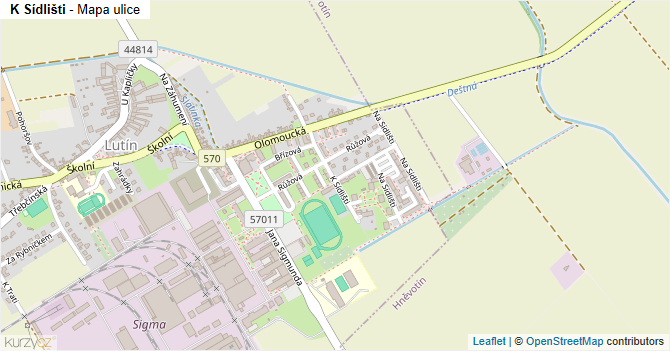 K Sídlišti - mapa ulice