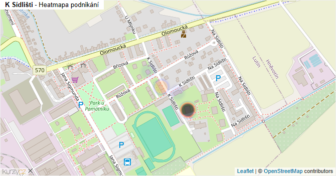 K Sídlišti - mapa podnikání