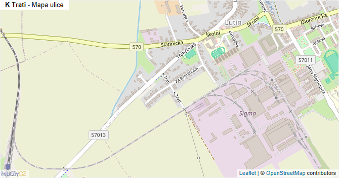 K Trati - mapa ulice