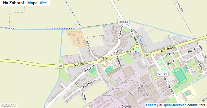 Na Zábraní - mapa ulice