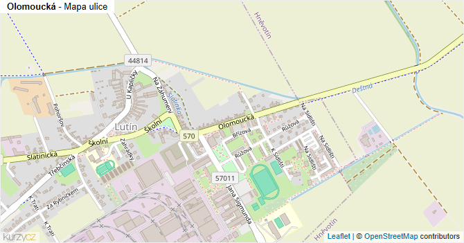 Olomoucká - mapa ulice