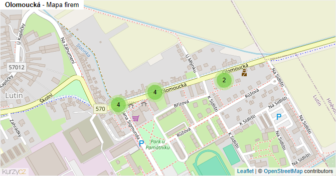Olomoucká - mapa firem