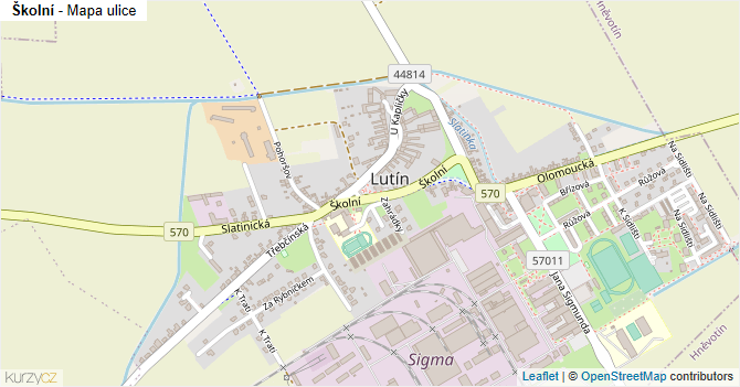 Školní - mapa ulice