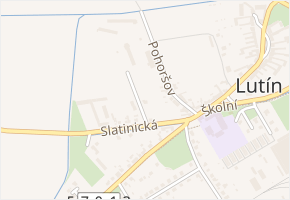 Slatinická v obci Lutín - mapa ulice