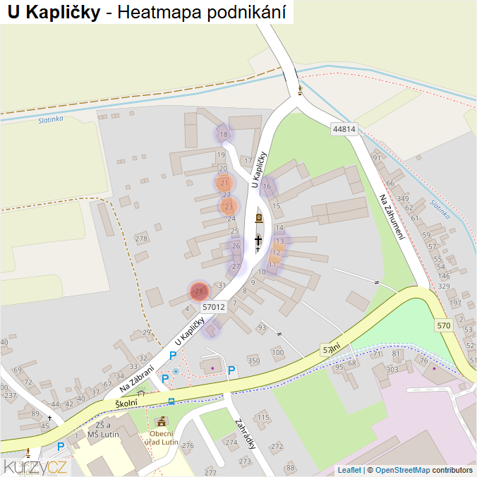 Mapa U Kapličky - Firmy v ulici.