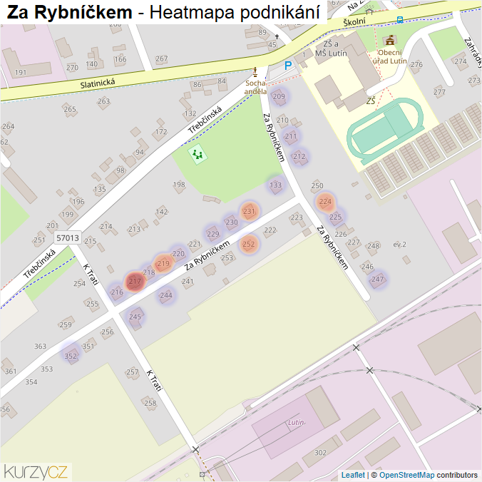 Mapa Za Rybníčkem - Firmy v ulici.