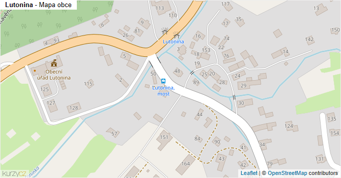 Lutonina - mapa obce