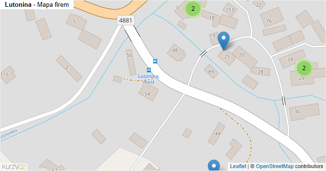 Lutonina - mapa firem