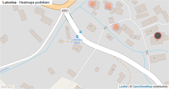 Lutonina - mapa podnikání