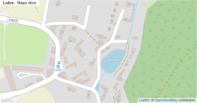 Lužce - mapa obce