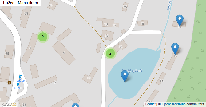 Lužce - mapa firem