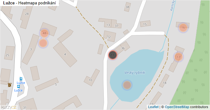 Lužce - mapa podnikání