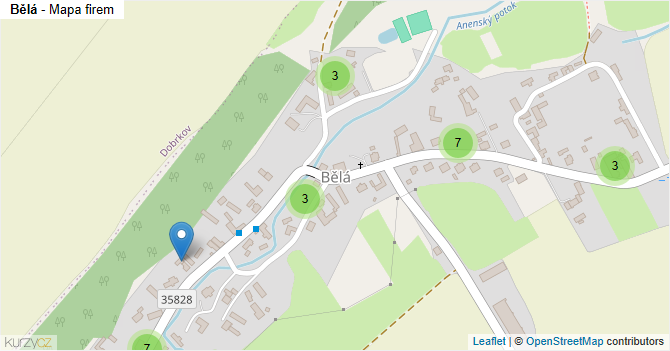 Bělá - mapa firem