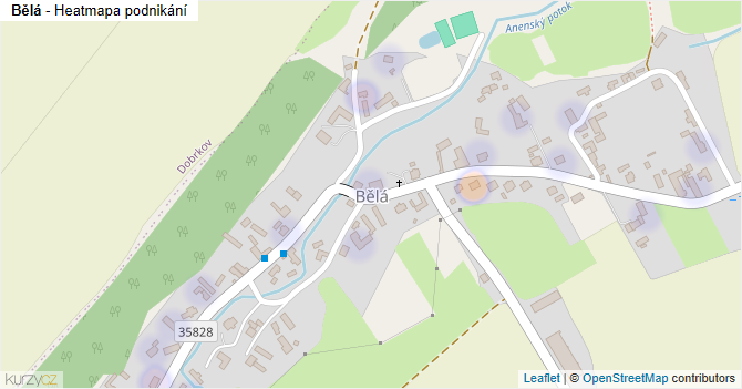 Bělá - mapa podnikání
