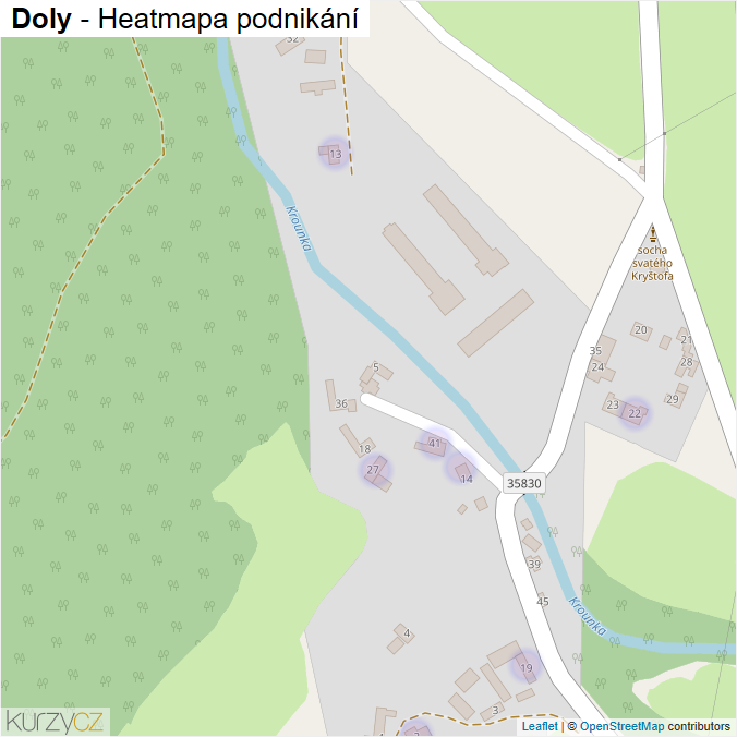 Mapa Doly - Firmy v části obce.