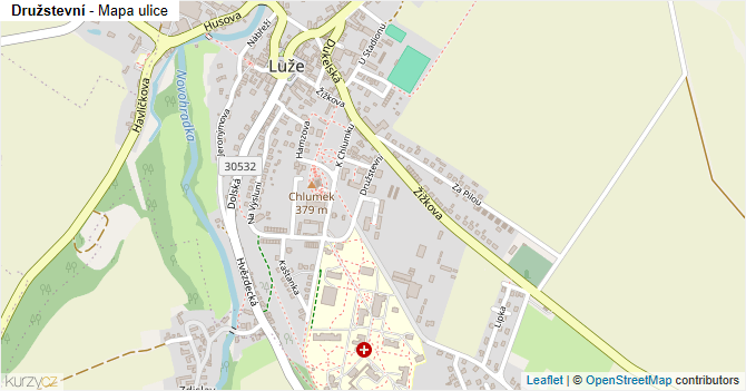 Družstevní - mapa ulice