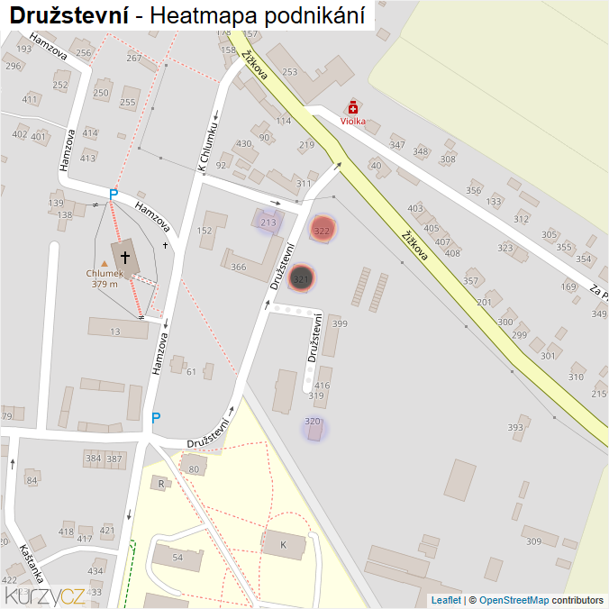 Mapa Družstevní - Firmy v ulici.