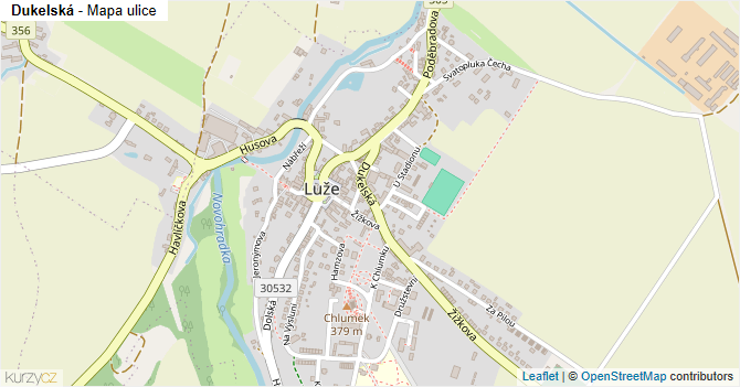 Dukelská - mapa ulice