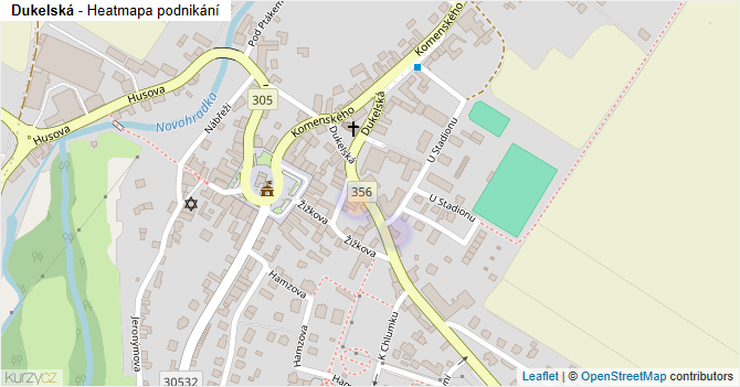 Dukelská - mapa podnikání