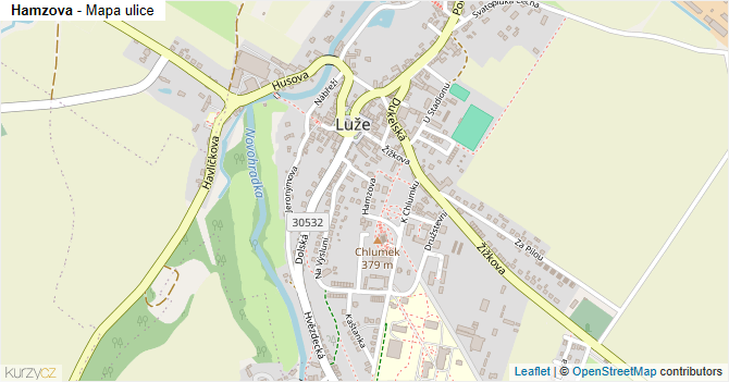 Hamzova - mapa ulice