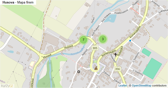 Husova - mapa firem