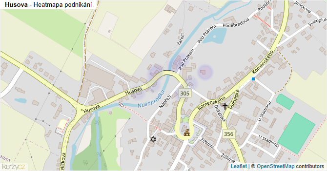 Husova - mapa podnikání