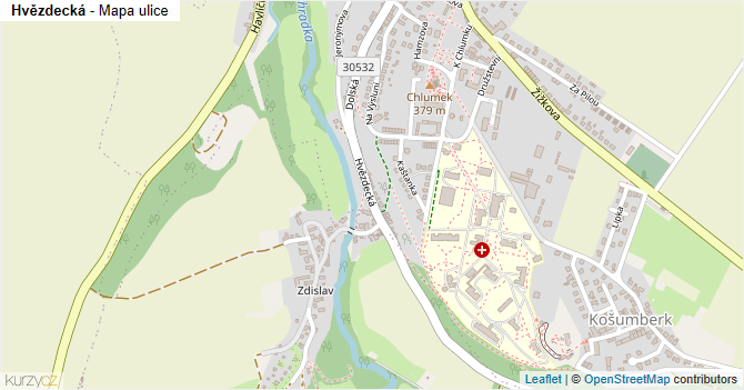 Hvězdecká - mapa ulice