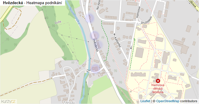 Hvězdecká - mapa podnikání