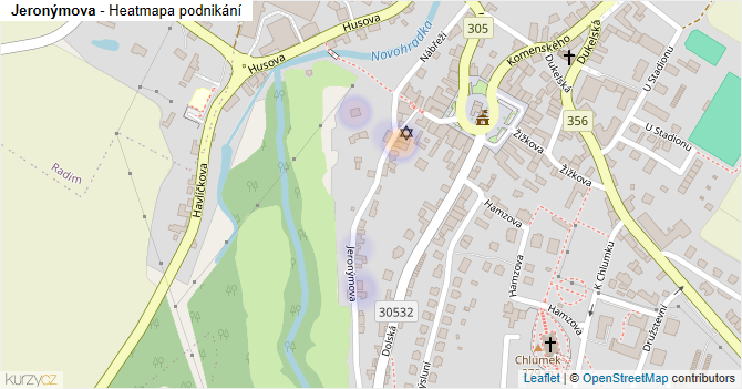 Jeronýmova - mapa podnikání
