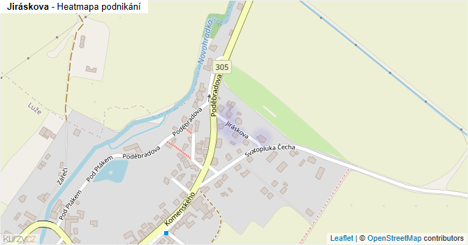 Jiráskova - mapa podnikání