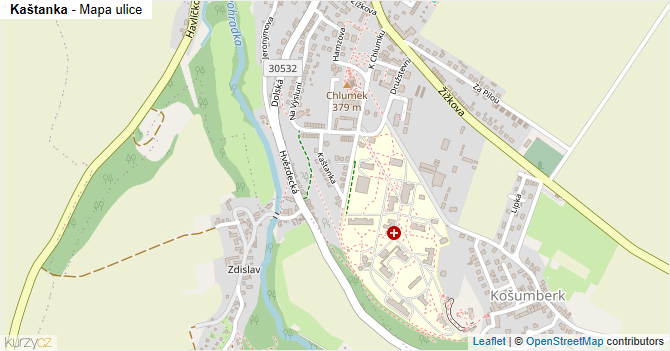 Kaštanka - mapa ulice