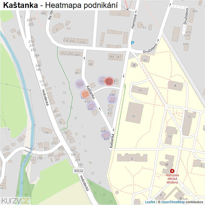 Mapa Kaštanka - Firmy v ulici.