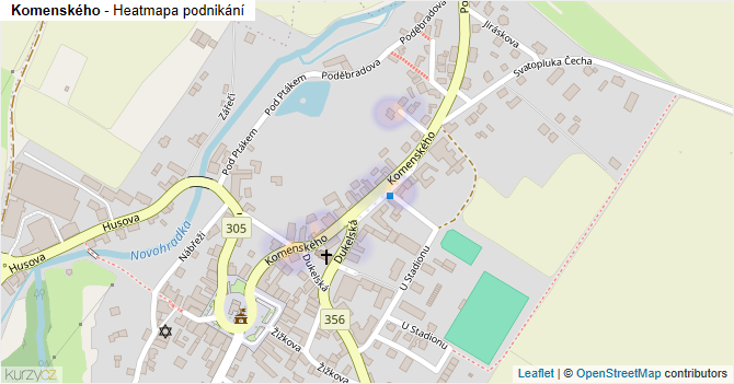 Komenského - mapa podnikání