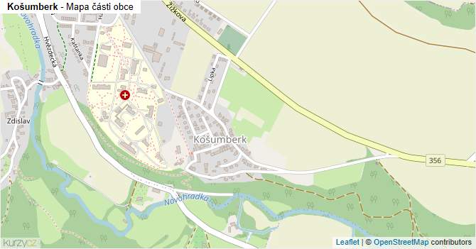 Košumberk - mapa části obce