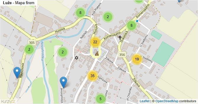 Luže - mapa firem