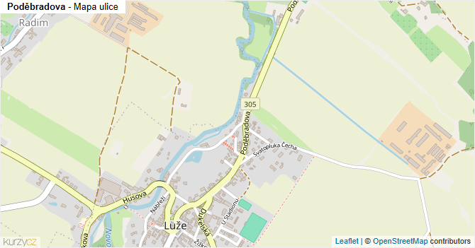 Poděbradova - mapa ulice